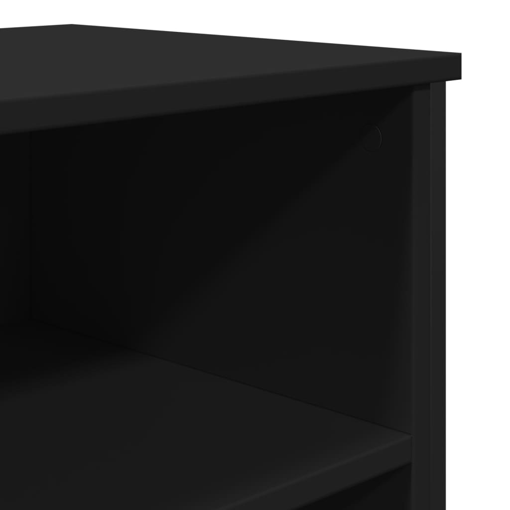 Dulap, negru, 91x35,5x74,5 cm, lemn prelucrat