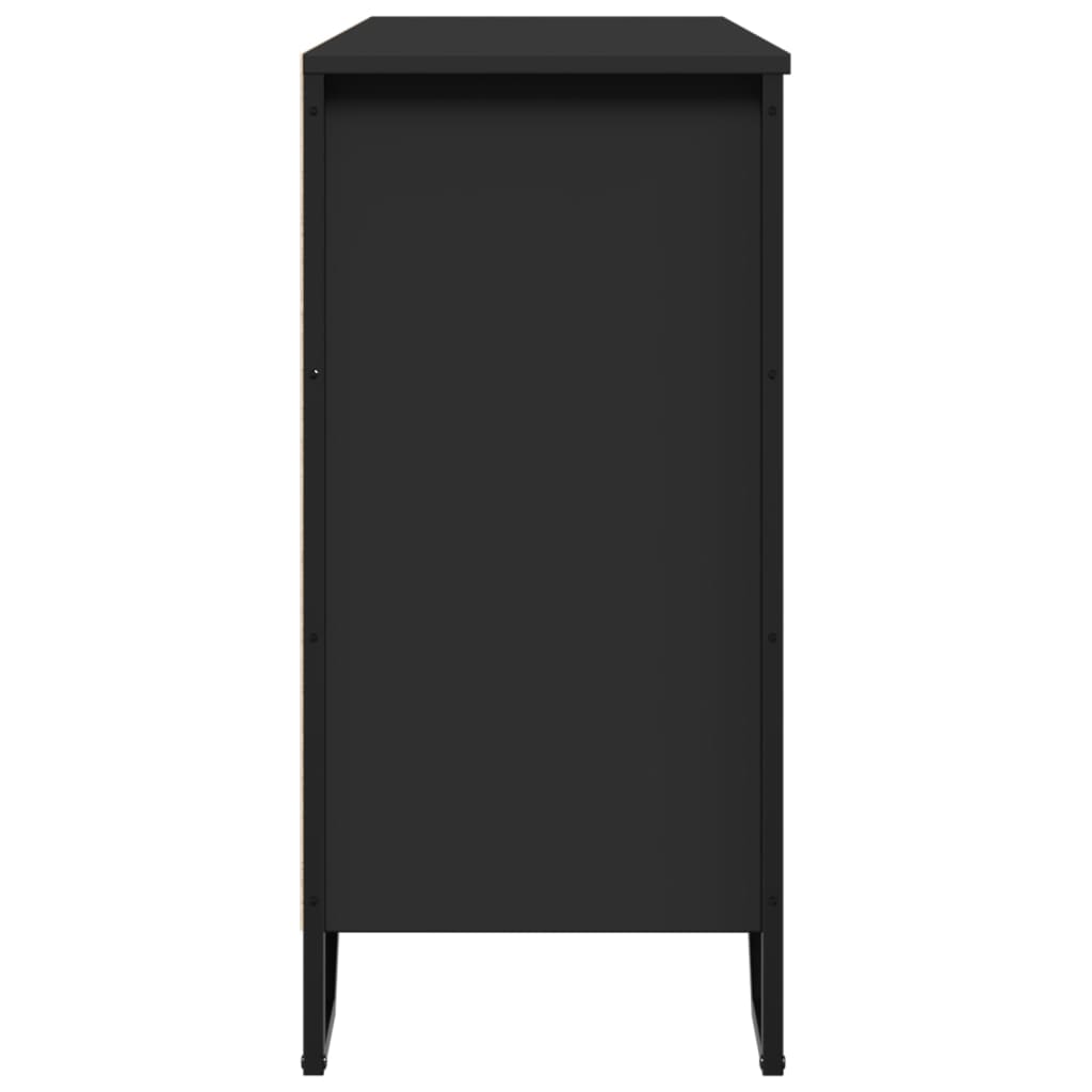 Dulap, negru, 101x35,5x74,5 cm, lemn prelucrat