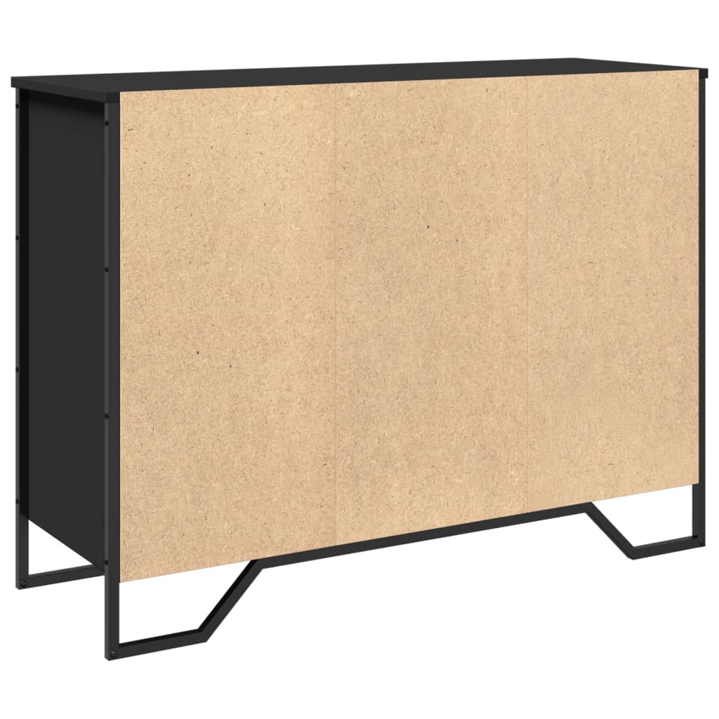 Dulap, negru, 101x35,5x74,5 cm, lemn prelucrat