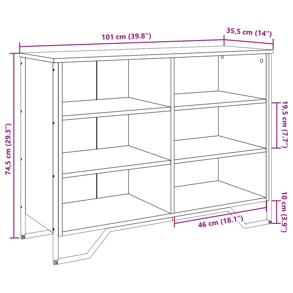Dulap, negru, 101x35,5x74,5 cm, lemn prelucrat