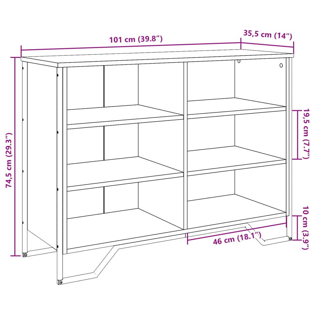 Dulap, stejar sonoma, 101x35,5x74,5 cm, lemn prelucrat