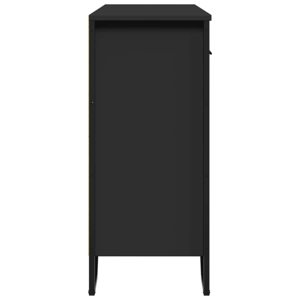 Dulap, negru, 97x32,5x74,5 cm, lemn prelucrat