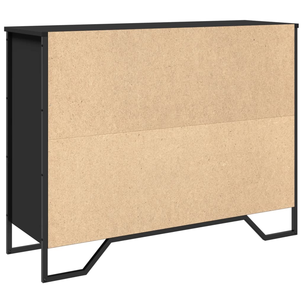 Dulap, negru, 97x32,5x74,5 cm, lemn prelucrat