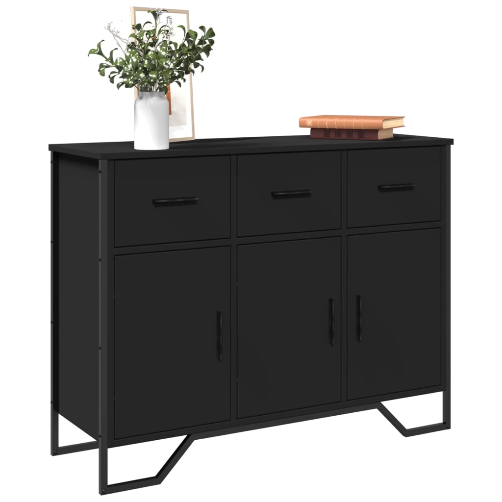 Dulap, negru, 97x32,5x74,5 cm, lemn prelucrat