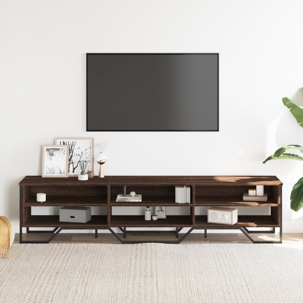 Dulap TV, stejar maro, 180x34x41 cm, lemn prelucrat