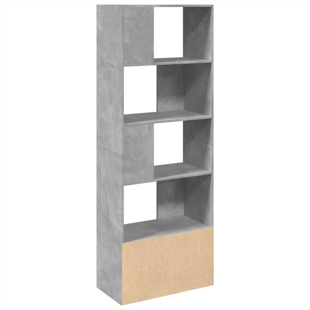 Bibliotecă, gri beton, 70x36x189 cm, lemn compozit