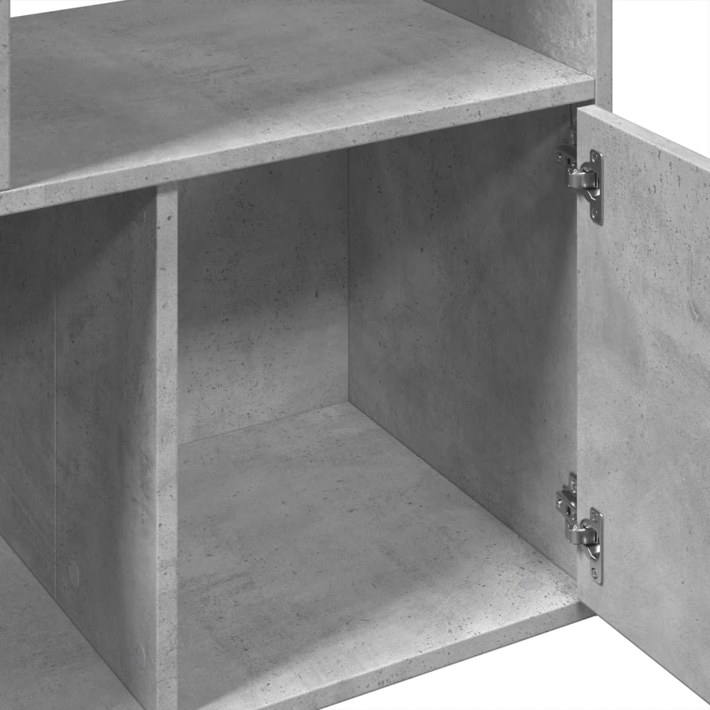Bibliotecă, gri beton, 70x36x189 cm, lemn compozit