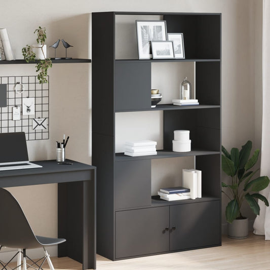 Bibliotecă, negru, 100x36x189 cm, lemn prelucrat