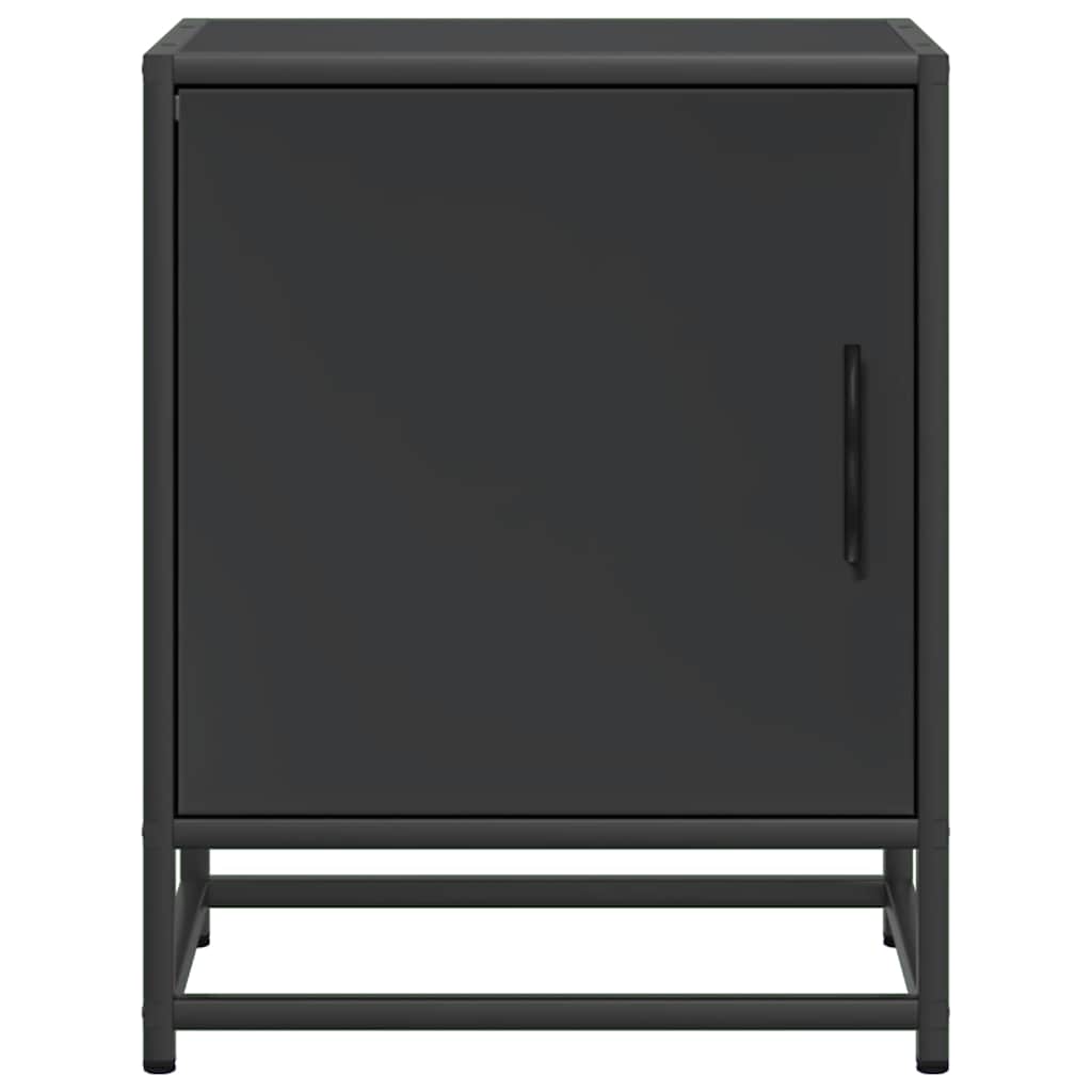 Noptiere 2 buc Negru 40x31x50 cm Lemn și metal prelucrat