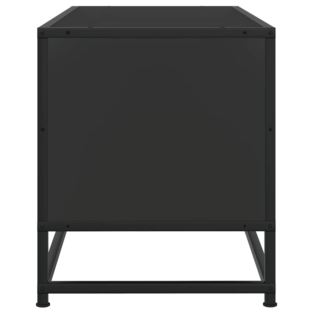 Dulap TV, negru, 100x34,5x40 cm, lemn prelucrat și metal