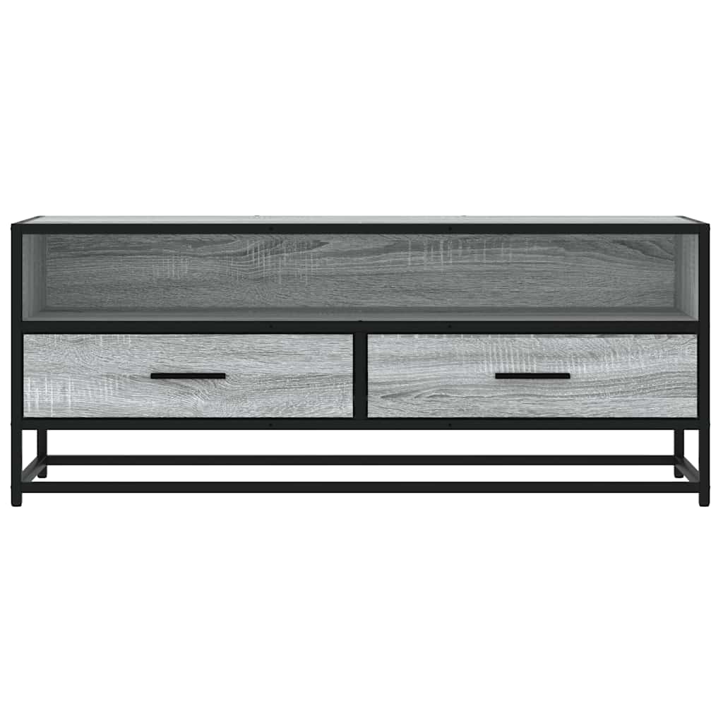 Dulap TV, gri sonoma, 100x34,5x40 cm, lemn prelucrat și metal