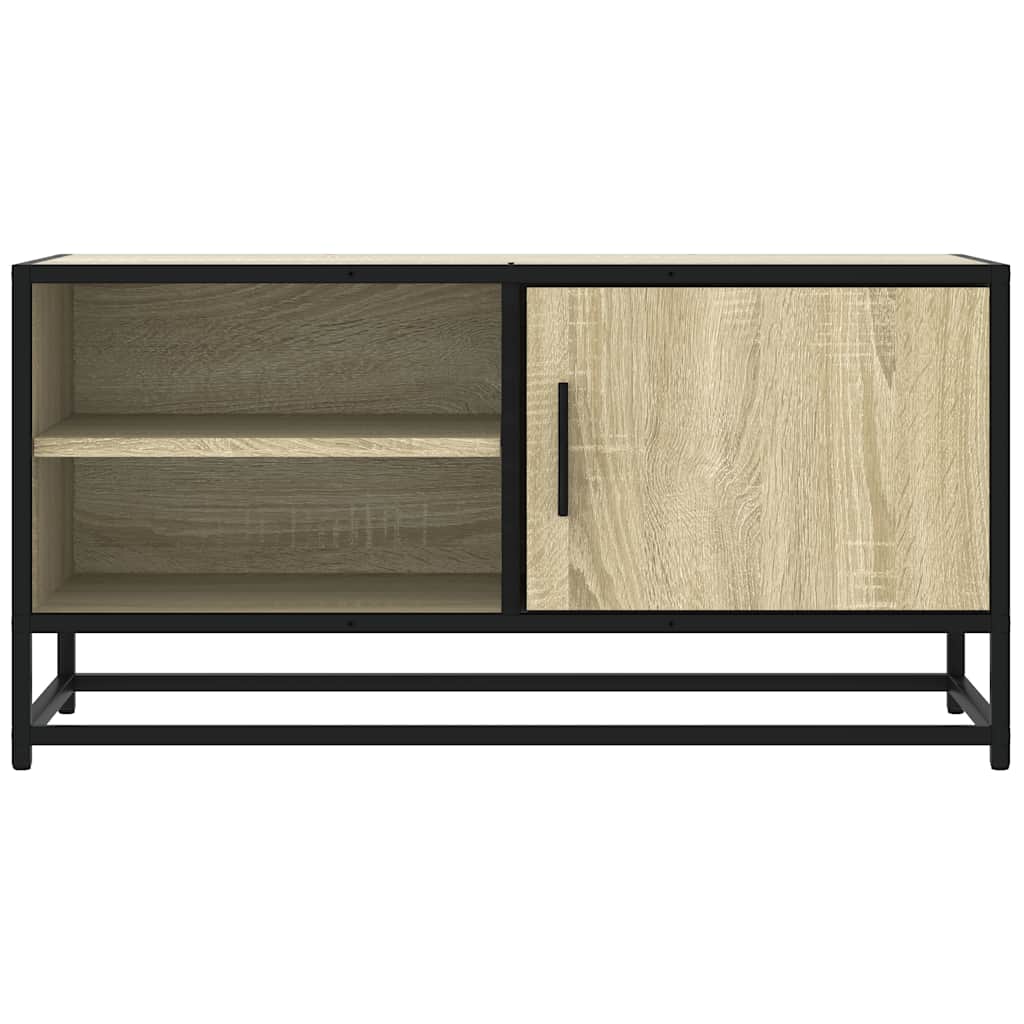 Dulap TV, stejar sonoma, 80x34,5x40 cm, lemn prelucrat și metal
