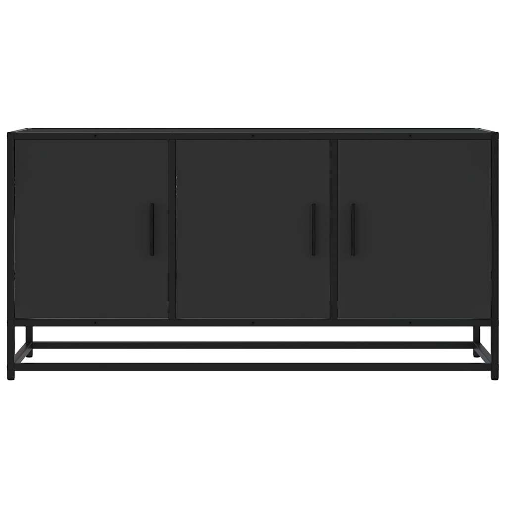 Dulap TV negru, 100x35x50 cm lemn prelucrat și metal
