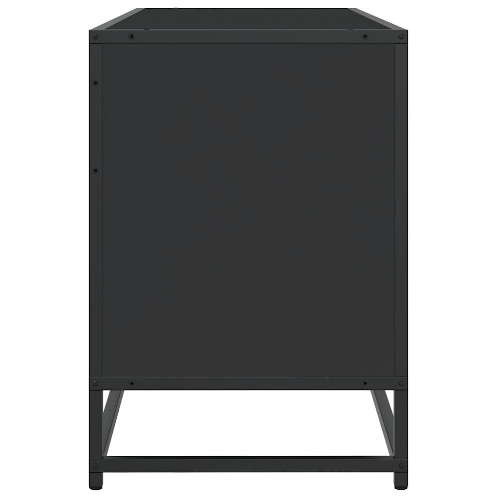 Dulap TV negru, 100x35x50 cm lemn prelucrat și metal