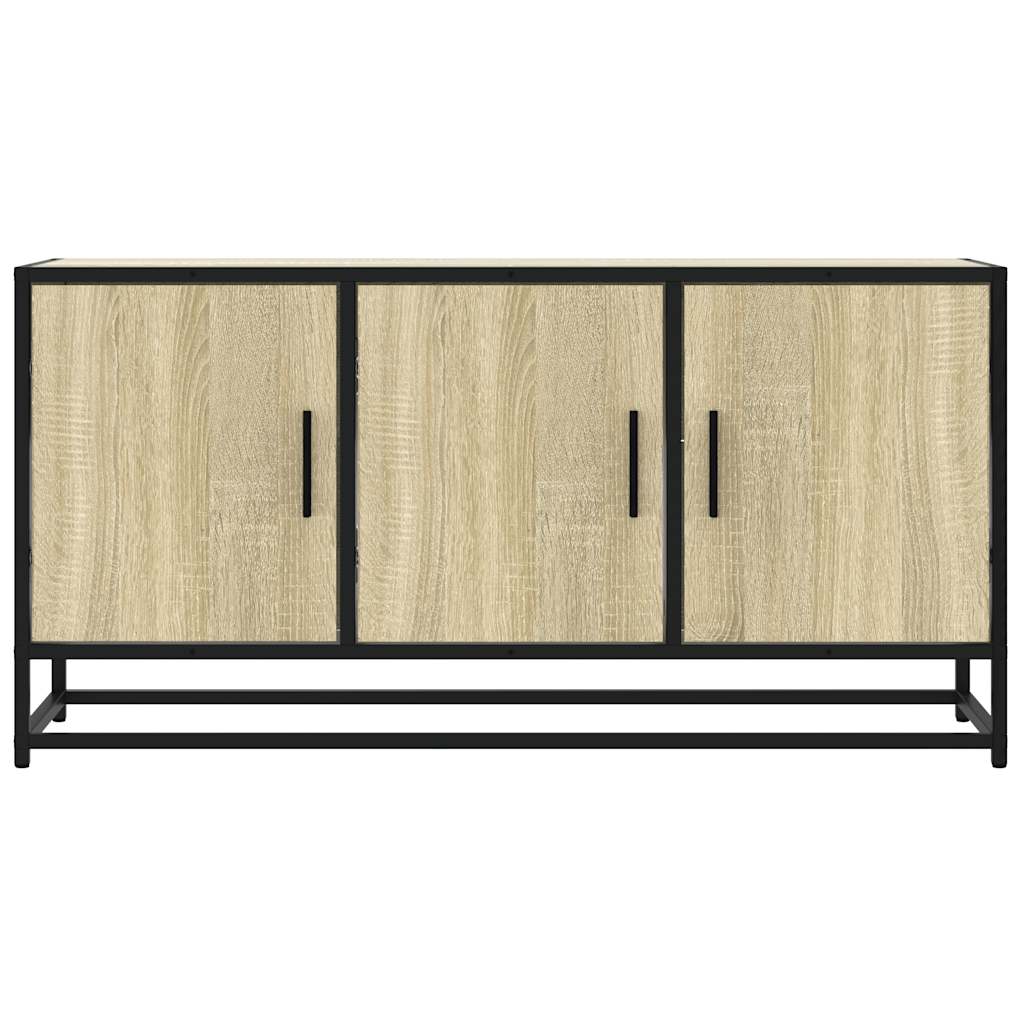 Dulap TV stejar sonoma, 100x35x50 cm lemn prelucrat și metal
