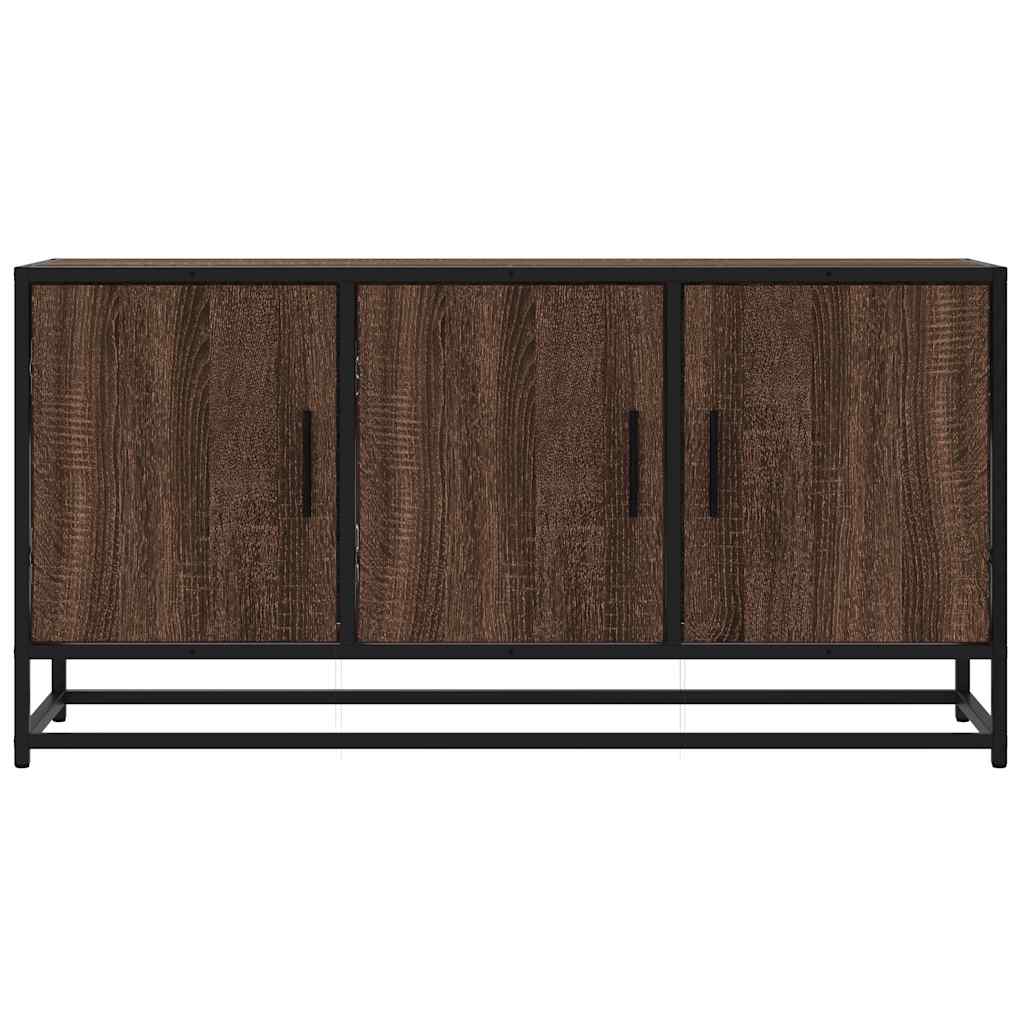 Dulap TV stejar maro, 100x35x50 cm lemn prelucrat și metal