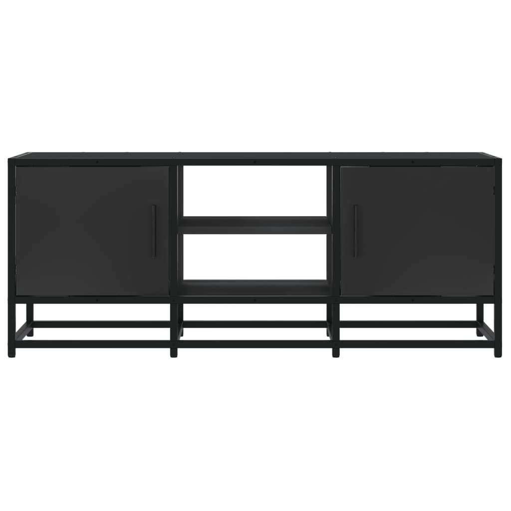 Dulap TV, negru, 100x35x41 cm, lemn prelucrat și metal