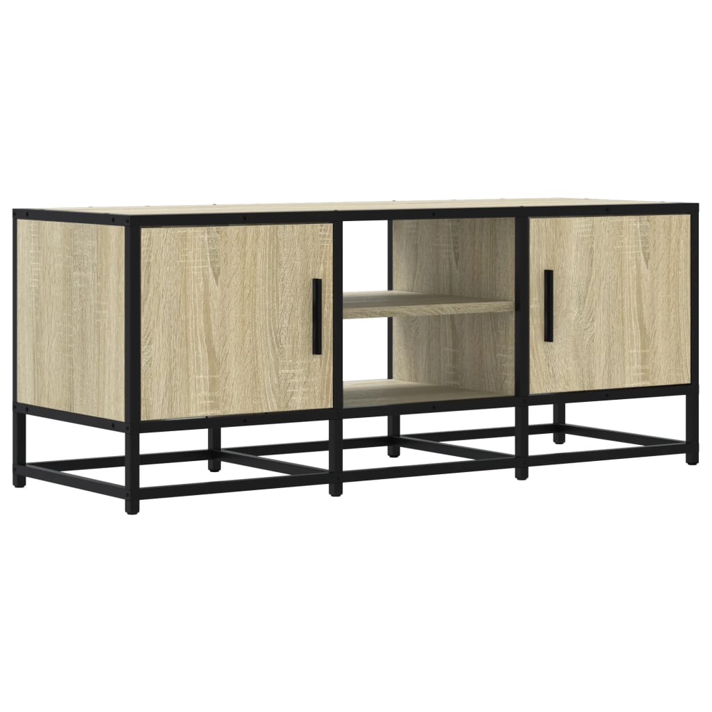 Dulap TV, stejar sonoma, 100x35x41 cm, lemn prelucrat și metal