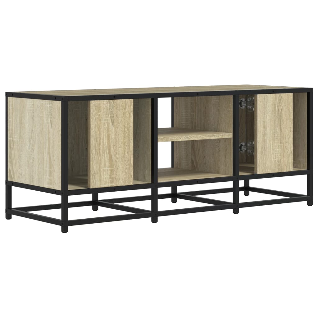 Dulap TV, stejar sonoma, 100x35x41 cm, lemn prelucrat și metal
