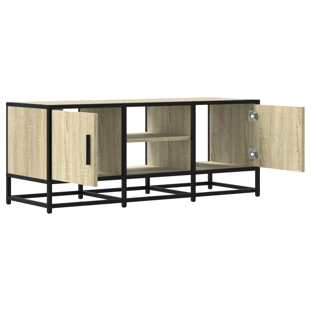 Dulap TV, stejar sonoma, 100x35x41 cm, lemn prelucrat și metal