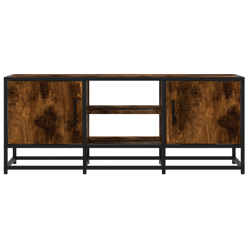 Dulap TV stejar fumuriu, 100x35x41 cm lemn prelucrat și metal