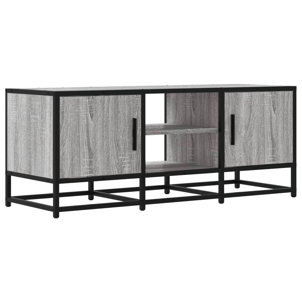 Dulap TV, gri sonoma, 100x35x41 cm, lemn prelucrat și metal