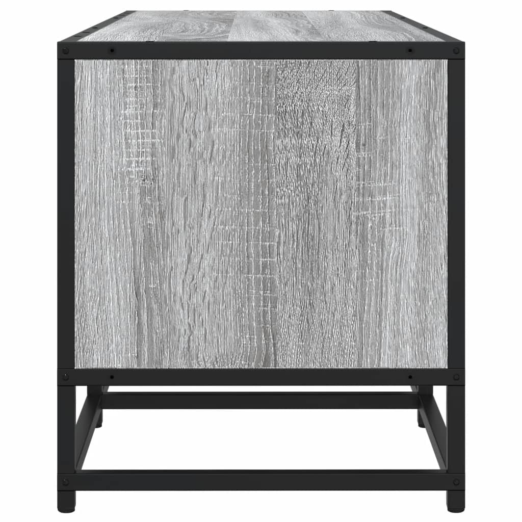 Dulap TV, gri sonoma, 100x35x41 cm, lemn prelucrat și metal