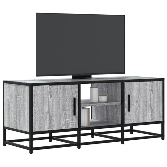 Dulap TV, gri sonoma, 100x35x41 cm, lemn prelucrat și metal