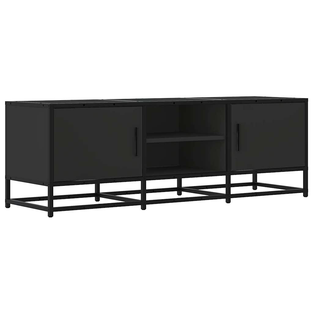Dulap TV, negru, 120x35x41 cm, lemn prelucrat și metal