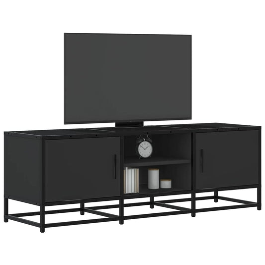Dulap TV, negru, 120x35x41 cm, lemn prelucrat și metal