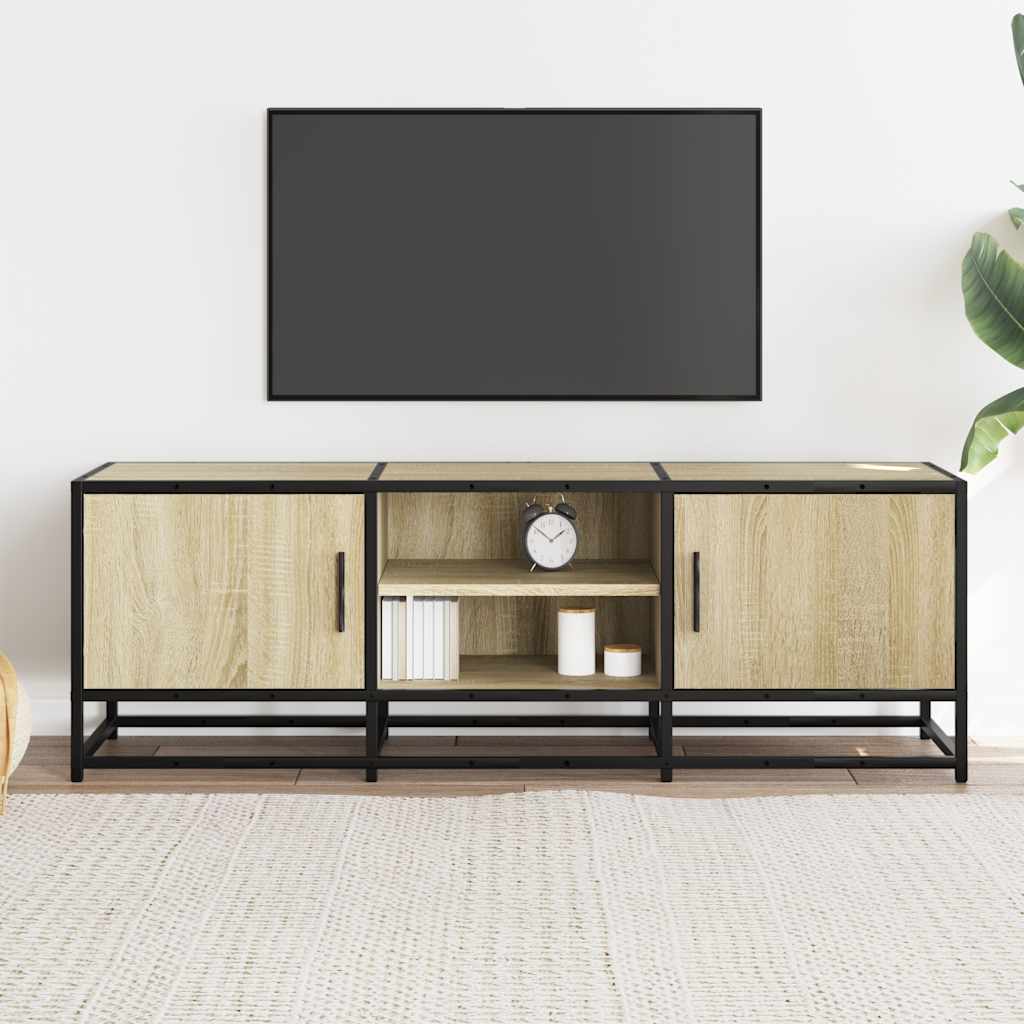 Dulap TV, stejar sonoma, 120x35x41 cm, lemn prelucrat și metal