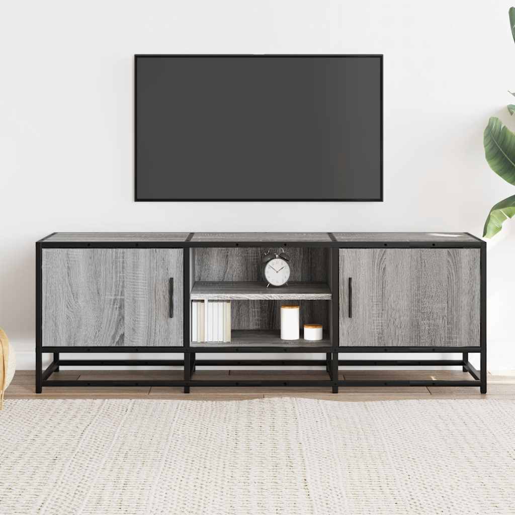 Dulap TV, gri sonoma, 120x35x41 cm, lemn prelucrat și metal