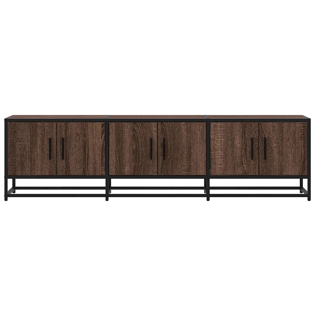 Dulap TV, stejar maro, 150x35x41 cm, lemn prelucrat și metal
