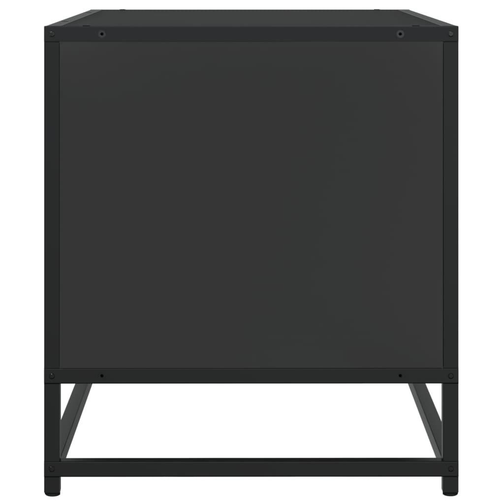 Dulap TV, negru, 91x40x46 cm, lemn prelucrat și metal