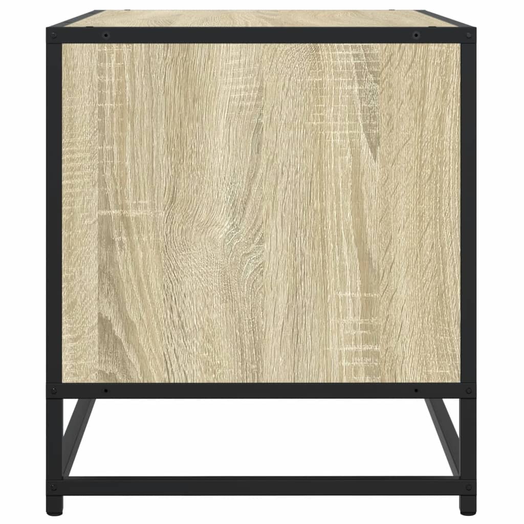 Comodă TV, stejar sonoma, 91x40x46 cm, lemn prelucrat și metal