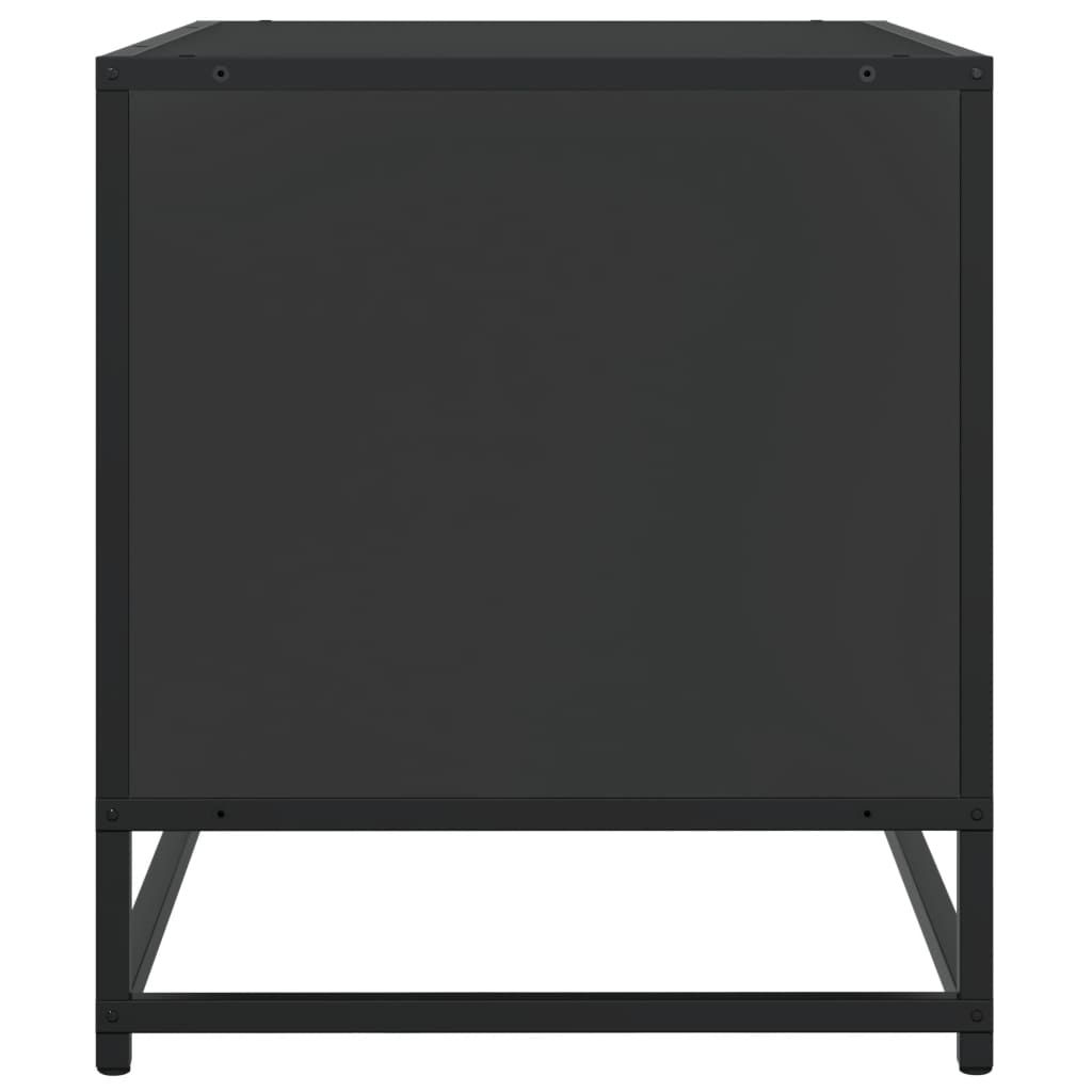 Dulap TV, negru, 120,5x40x46 cm, lemn prelucrat și metal