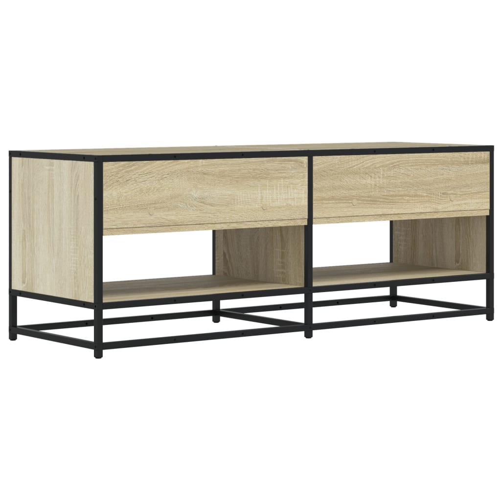 Dulap TV stejar sonoma, 120,5x40x46 cm, lemn prelucrat și metal
