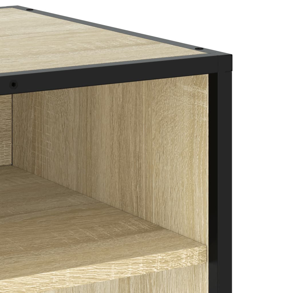 Dulap TV stejar sonoma, 120,5x40x46 cm, lemn prelucrat și metal