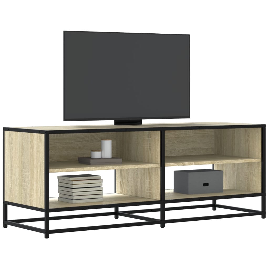 Dulap TV stejar sonoma, 120,5x40x46 cm, lemn prelucrat și metal