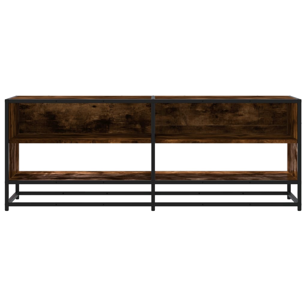 Dulap TV stejar fumuriu, 120,5x40x46 cm lemn prelucrat și metal