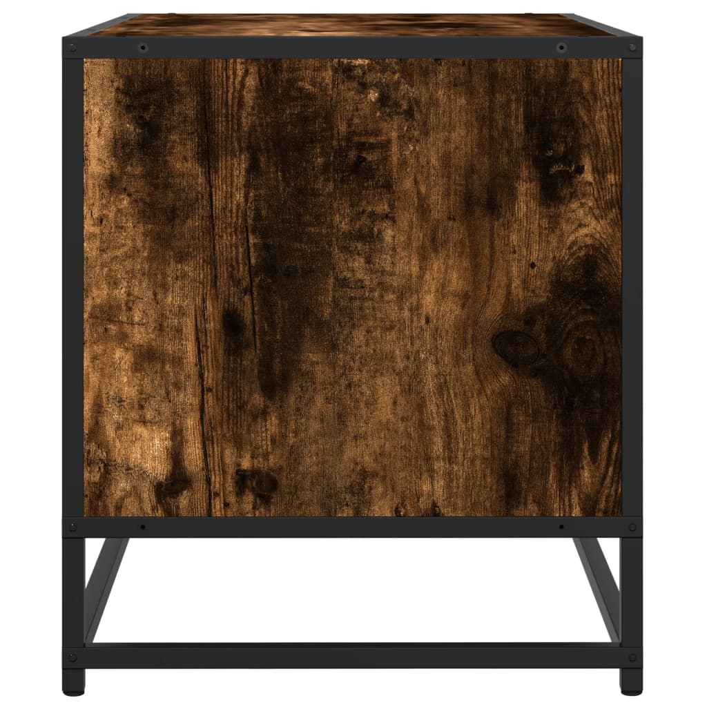 Dulap TV stejar fumuriu, 120,5x40x46 cm lemn prelucrat și metal