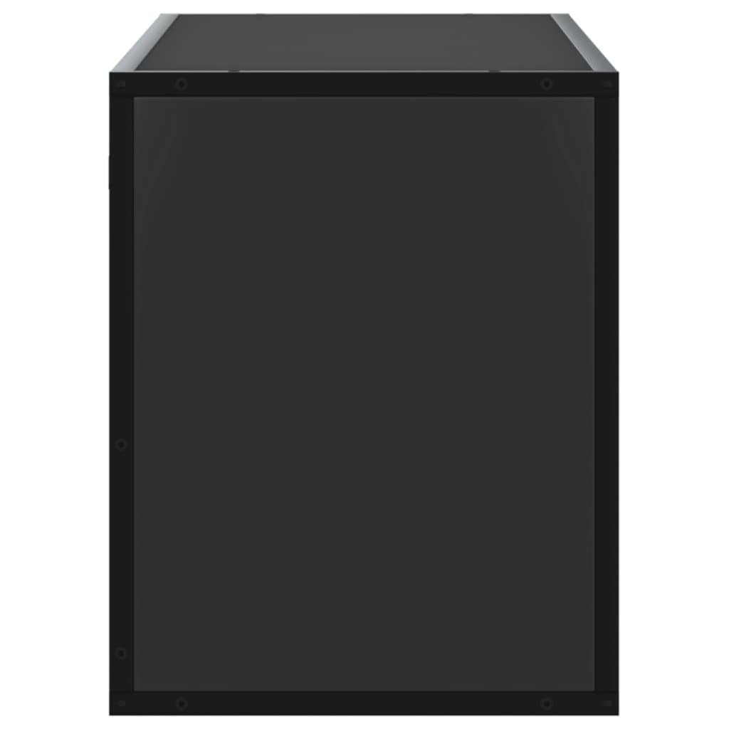 Dulap TV, negru, 100x31x39,5 cm, lemn prelucrat și metal