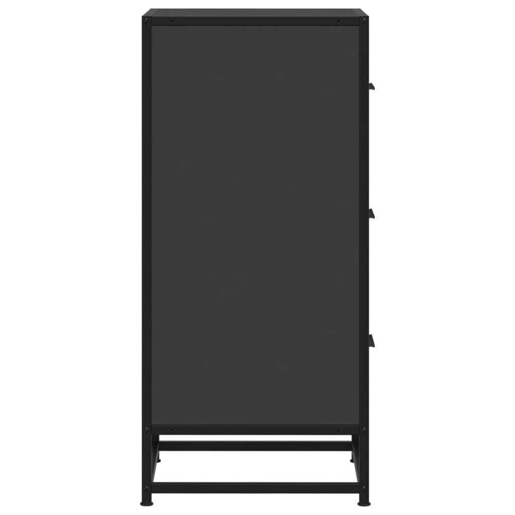 Dulap, negru, 35,5x35x76 cm, lemn prelucrat și metal