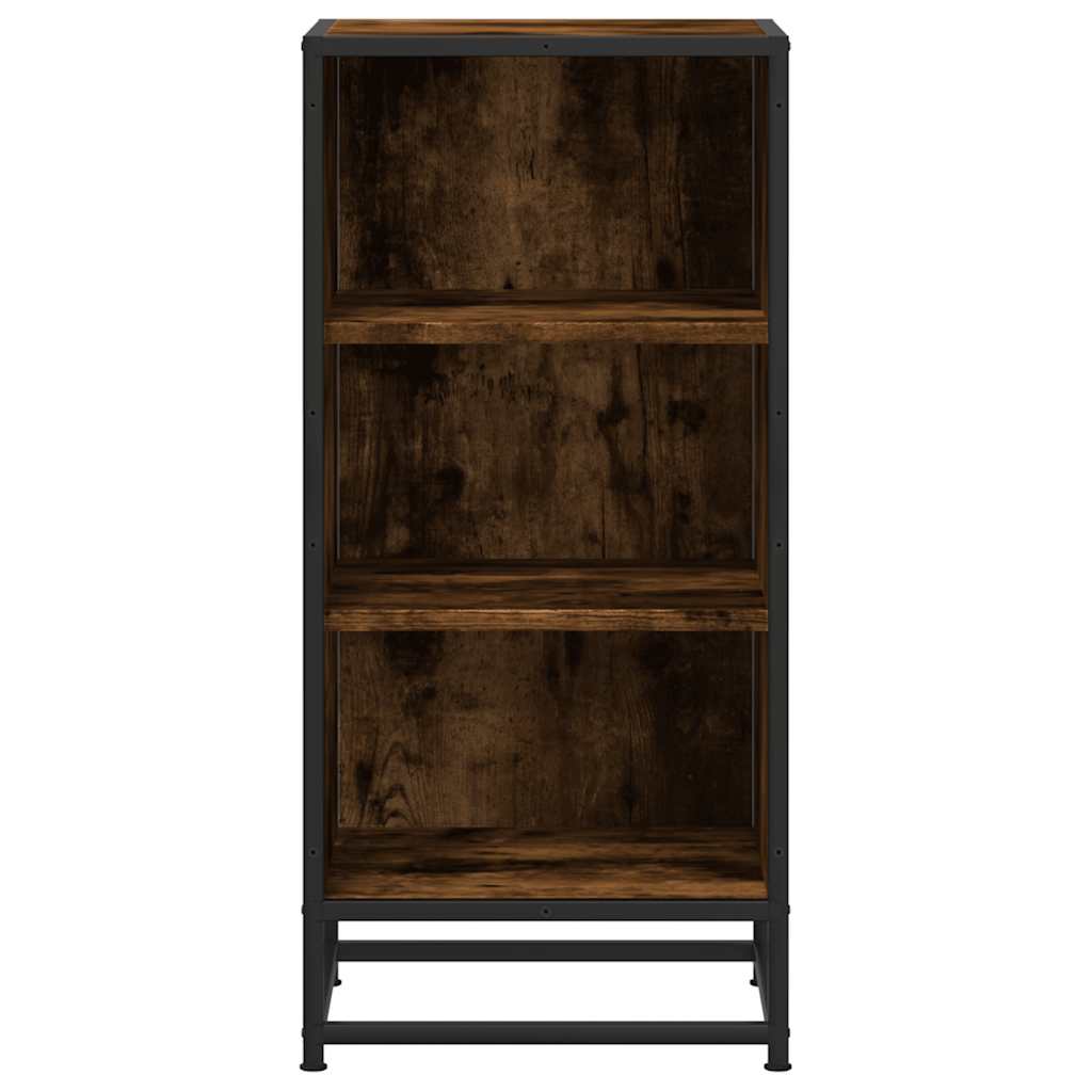 Dulap, stejar fumuriu, 35,5x35x76 cm, lemn prelucrat și metal