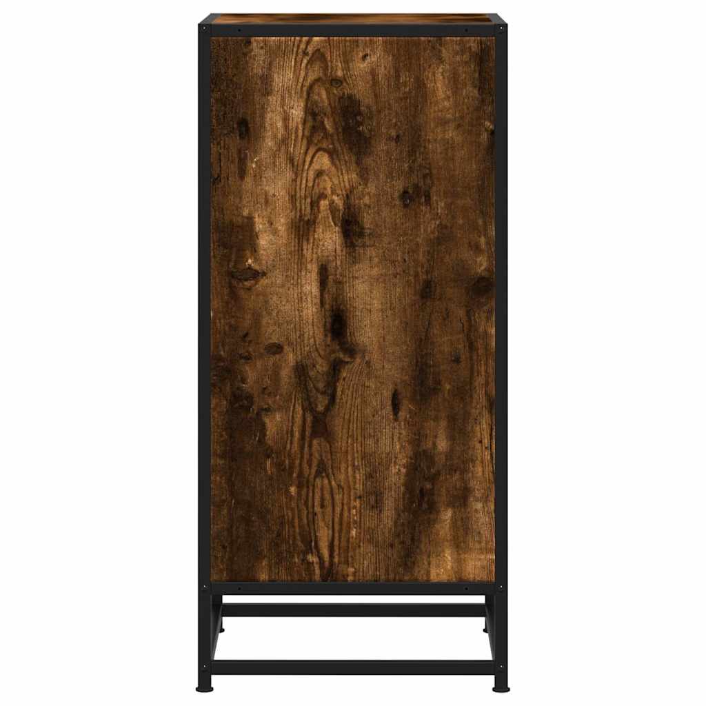 Dulap, stejar fumuriu, 35,5x35x76 cm, lemn prelucrat și metal