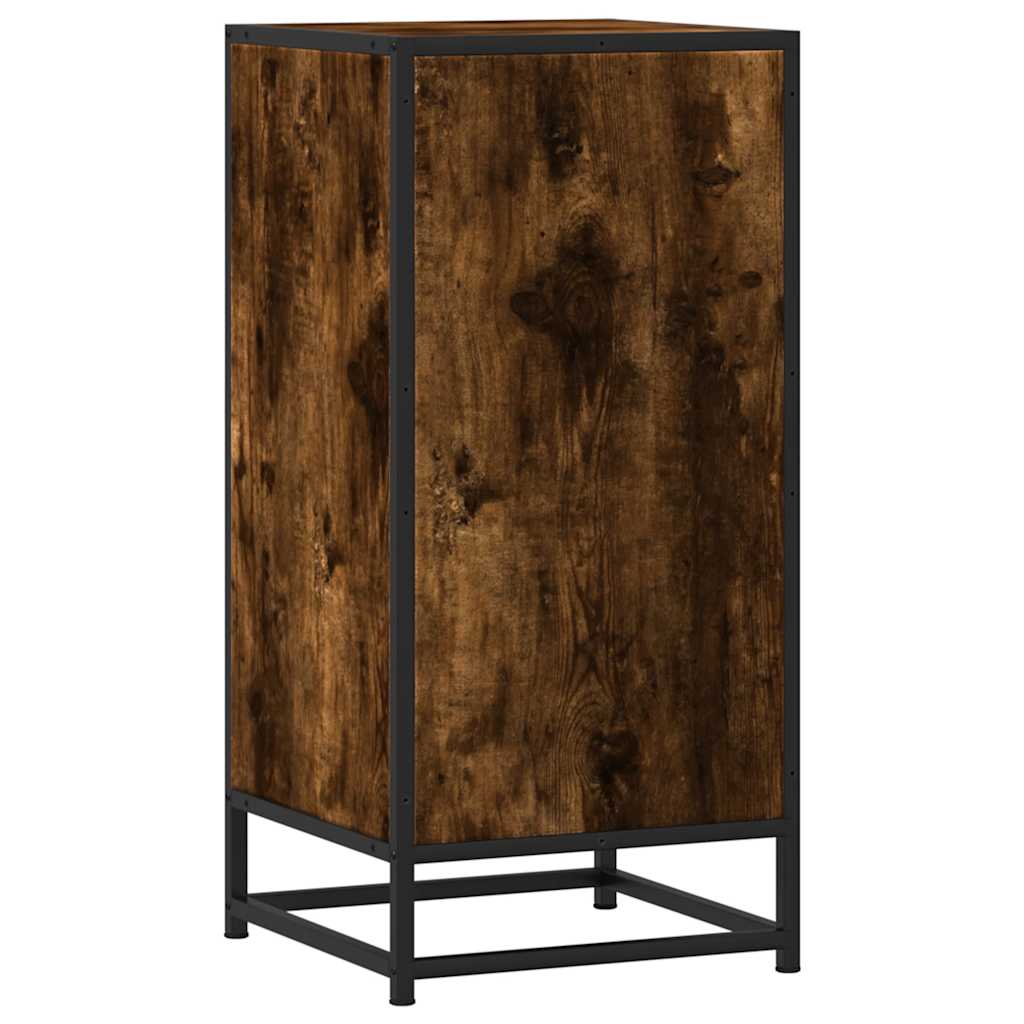 Dulap, stejar fumuriu, 35,5x35x76 cm, lemn prelucrat și metal