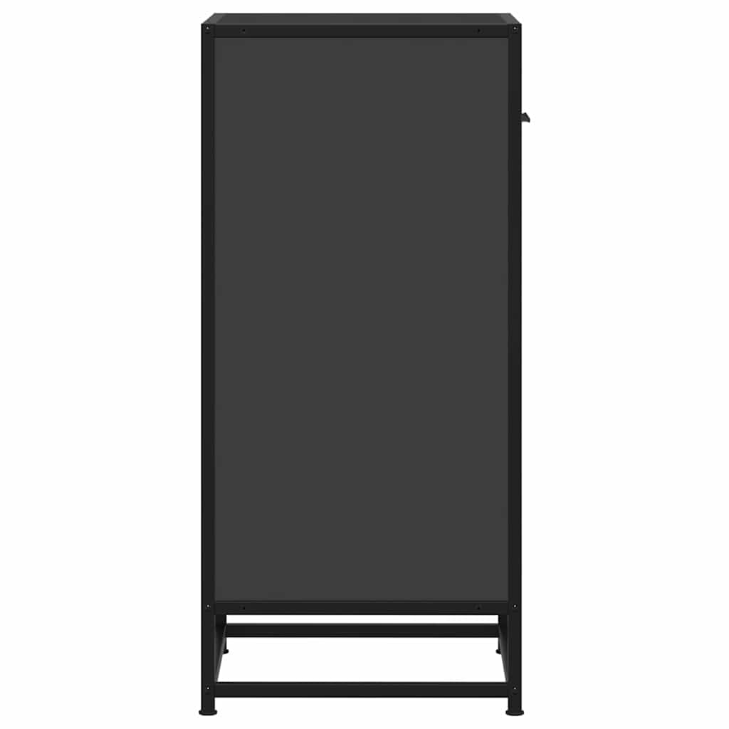 Dulap, negru, 35,5x35x76 cm, lemn prelucrat și metal