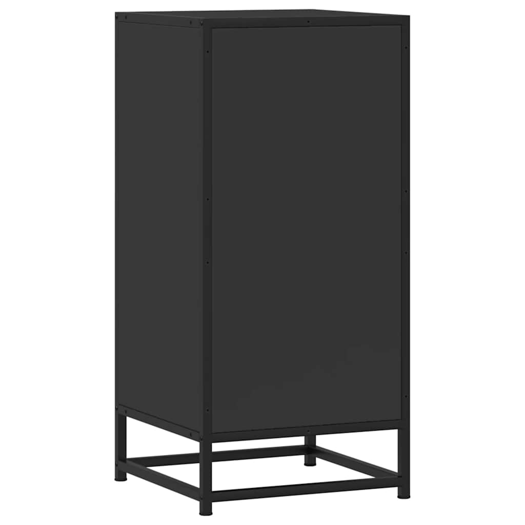 Dulap, negru, 35,5x35x76 cm, lemn prelucrat și metal