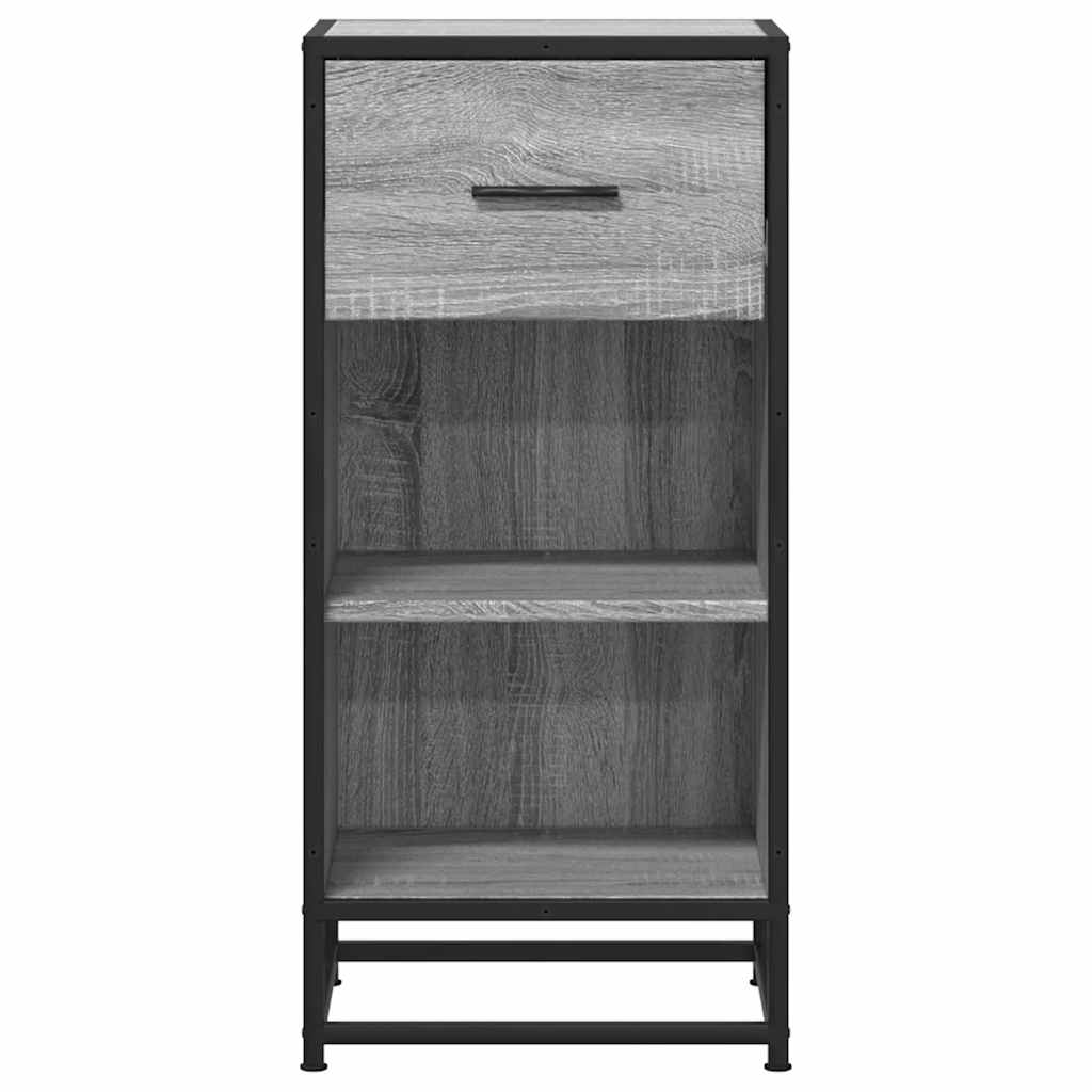 Dulap, gri sonoma, 35,5x35x76 cm, lemn prelucrat și metal