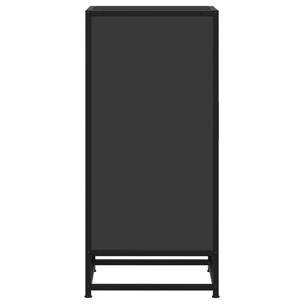 Dulap, negru, 35,5x35x76 cm, lemn prelucrat și metal